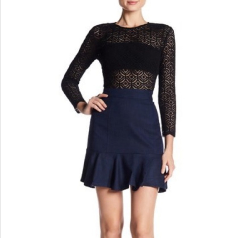 Veronica Beard Bex Combo Dress Denim black Cocktail dress